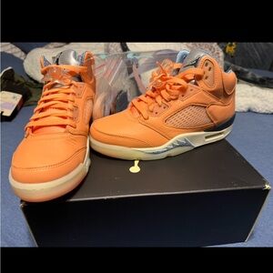 Jordan Orange and Silver Sneakers Vibrant Design